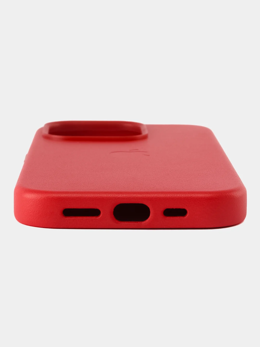 Красный кожаный чехол Leather Case для iPhone 14 Pro с функцией MagSafe