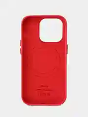 Красный кожаный чехол Leather Case для iPhone 14 Pro с функцией MagSafe
