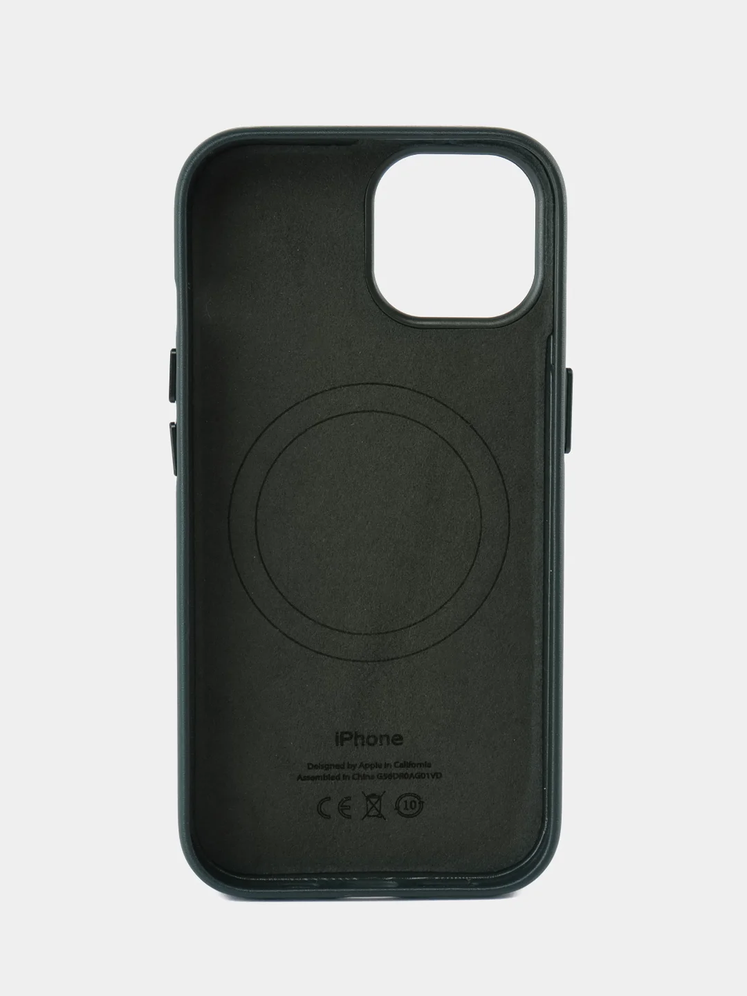 Зеленый кожаный чехол Leather Case для iPhone 15 с функцией MagSafe