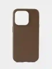 Хаки кожаный чехол Leather Case для iPhone 15 Pro с функцией MagSafe