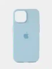 Голубой силиконовый чехол MagSafe для iPhone 15