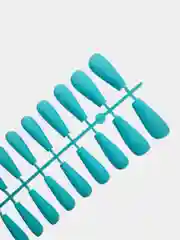 Бирюзовый накладные ногти - типсы матовые, 24 штуки