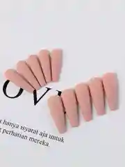 Молочный накладные ногти - типсы матовые, 24 штуки