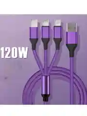 Лавандовый зарядный провод 3 в 1 на iPhone, Micro USB, Type C, 2 метра