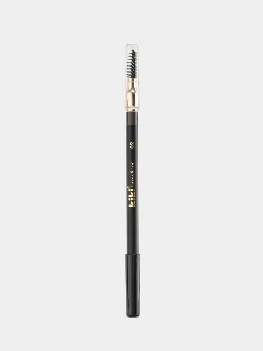 Коричневый карандаш для бровей kiki browliner 02 коричневый с щеточкой для моделирования