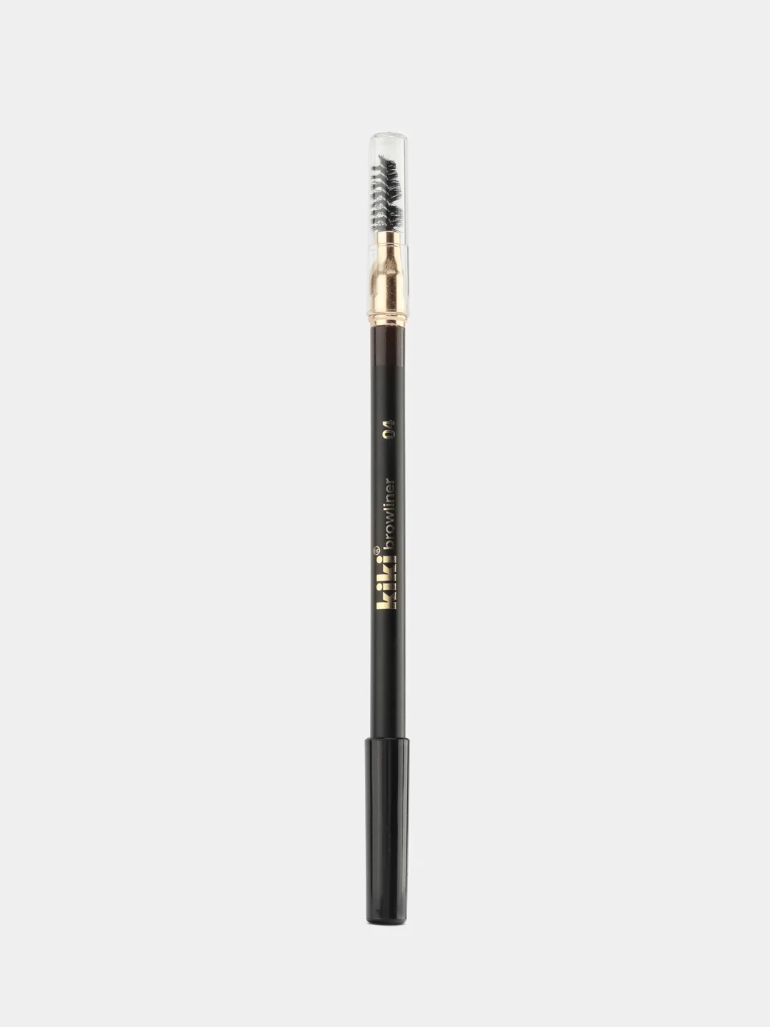 Тёмно-коричневый карандаш для бровей kiki browliner 04 темно-коричневый с щеточкой для моделирования