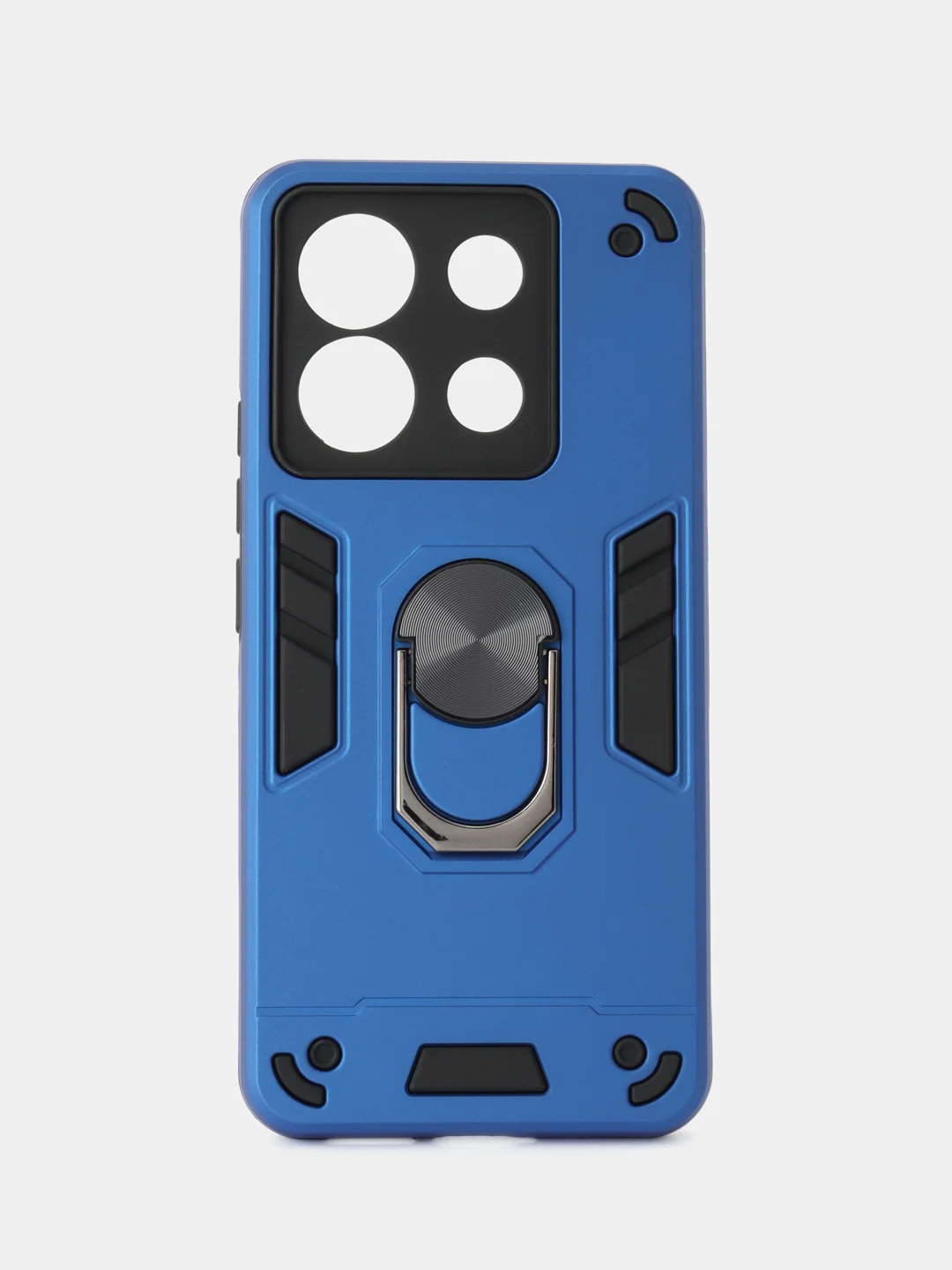 Синий чехол Xiaomi Poco X6 (Сяоми Поко Х6) противоударный, с металлической подставкой кольцом