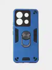 Синий чехол Xiaomi Poco X6 (Сяоми Поко Х6) противоударный, с металлической подставкой кольцом