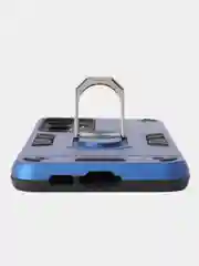 Синий чехол противоударный Samsung Galaxy S24 FE (C24 Фе), с металлической подставкой кольцом