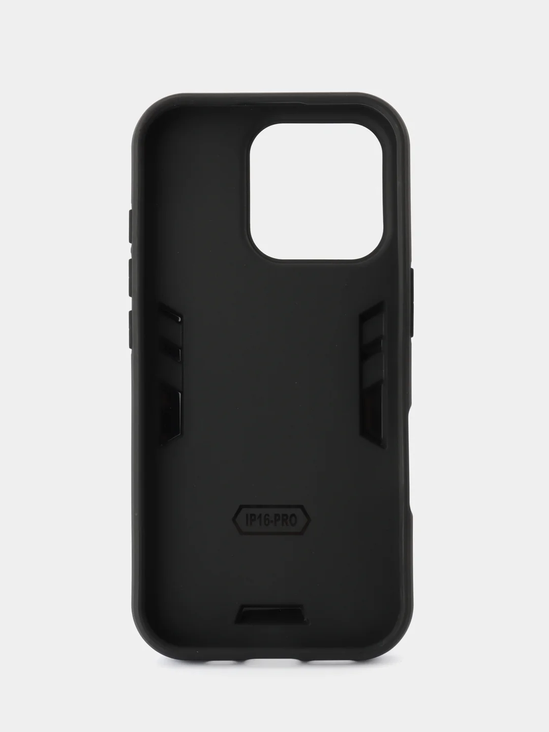 Синий чехол противоударный iPhone 16 PRO (Айфон 16 ПРО), с металлической подставкой кольцом