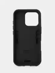 Синий чехол противоударный iPhone 16 PRO (Айфон 16 ПРО), с металлической подставкой кольцом