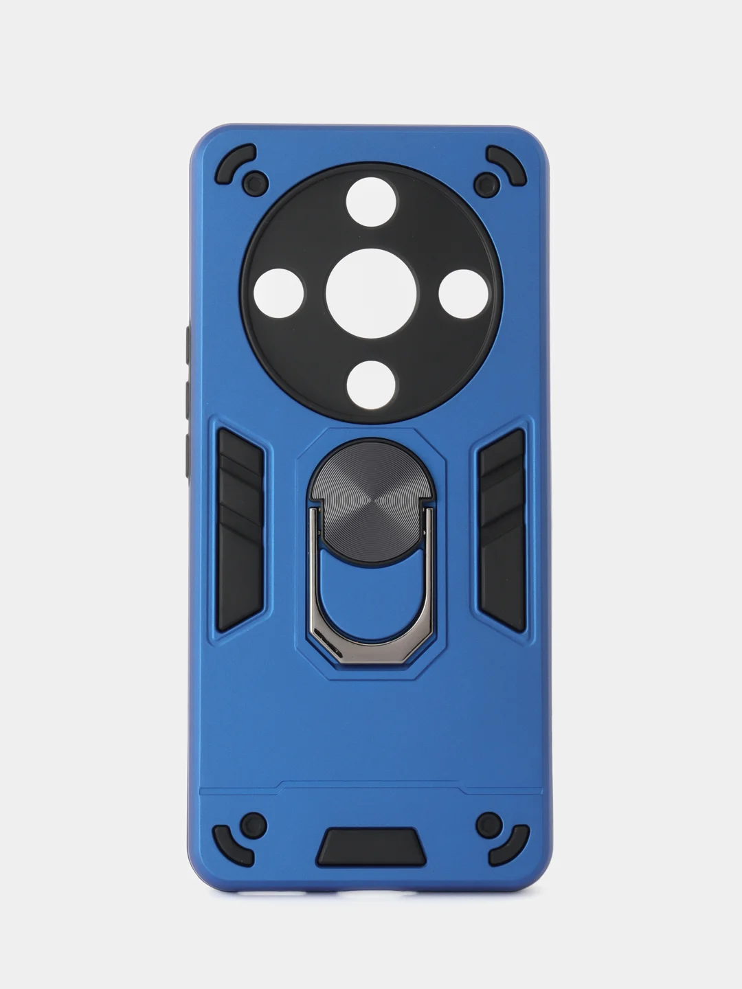 Синий чехол HONOR X9B (ХОНОР Х9Б) противоударный, с металлической подставкой кольцом