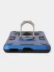 Синий чехол HONOR X9B (ХОНОР Х9Б) противоударный, с металлической подставкой кольцом