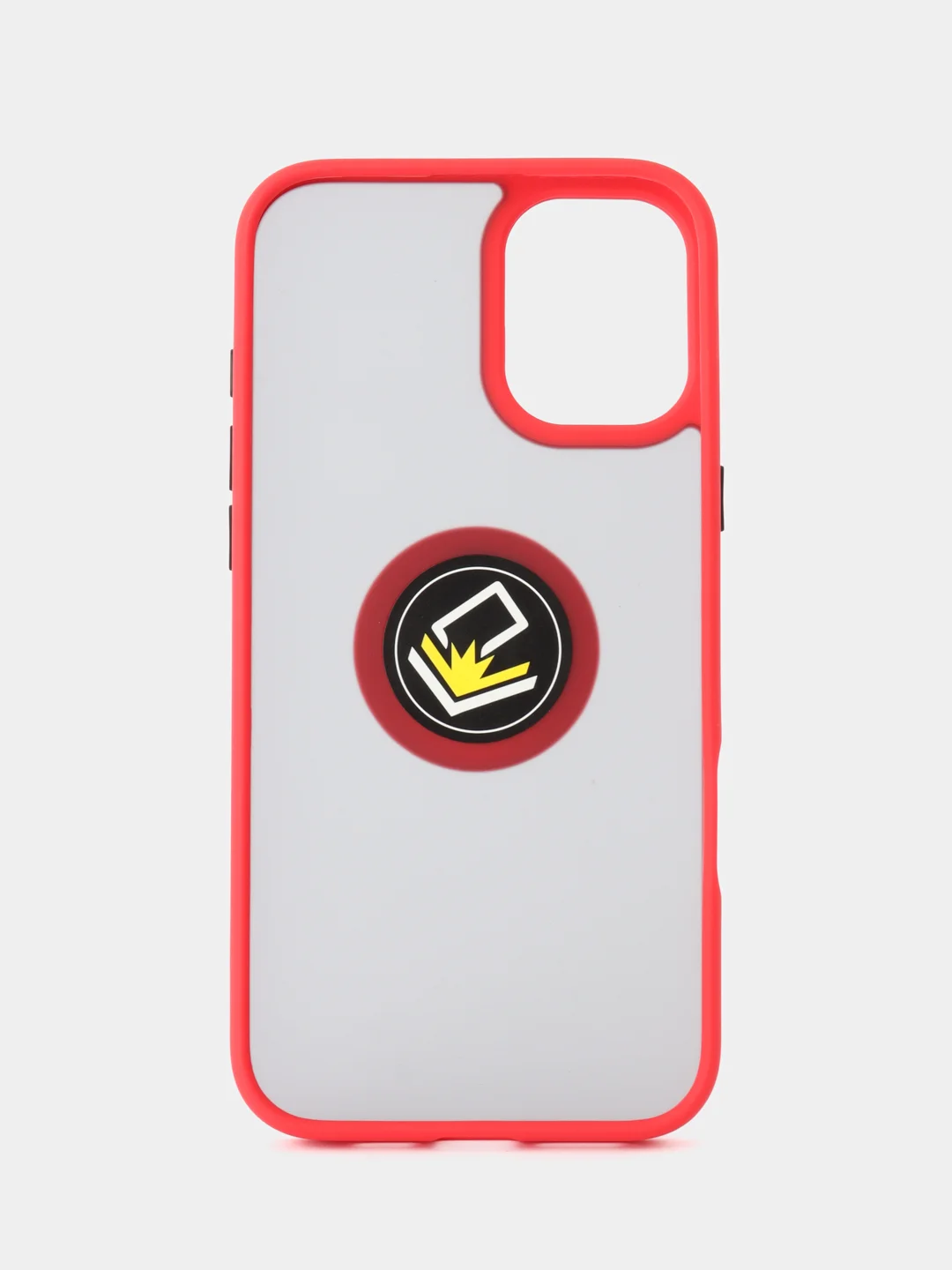 Красный чехол iPhone 16/15/14/13/12/11/Pro/Max/Plus, с металлической подставкой кольцом