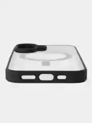 Черный чехол MagSafe для iPhone (Айфон) 11, 12, 13, 14, 15 Pro, Max, прозрачный, разноцветный