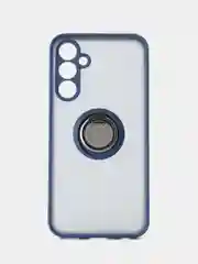 Синий чехол противоударный Samsung Galaxy A25 (Самсунг А25), с металлической подставкой кольцом