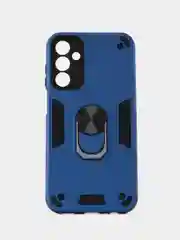 Синий чехол для Samsung Galaxy A15 противоударный, с металлической подставкой кольцом