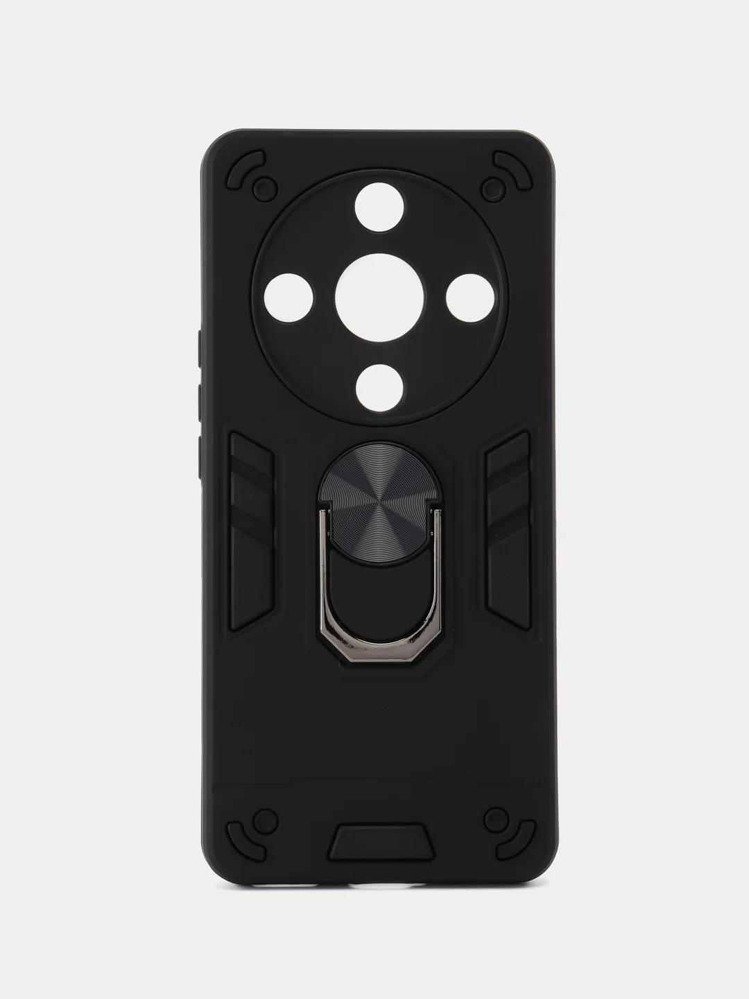 Черный чехол HONOR X9B (ХОНОР Х9Б) противоударный, с металлической подставкой кольцом