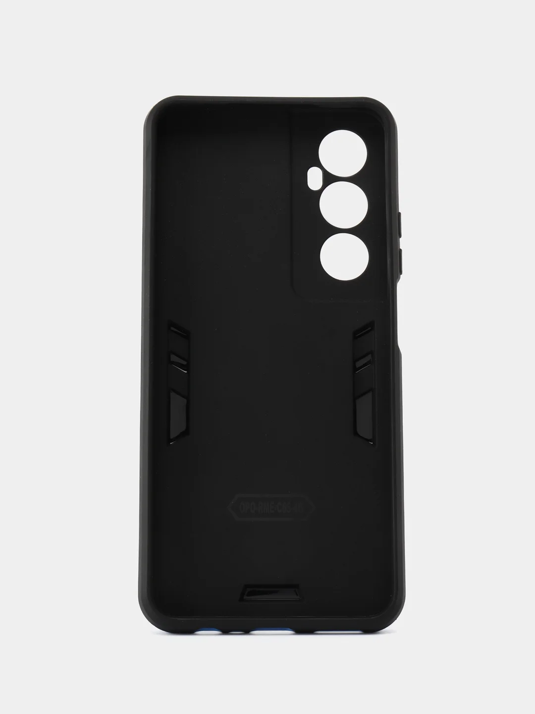 Синий чехол противоударный Realme C65 (Реалми С65), с металлической подставкой кольцом