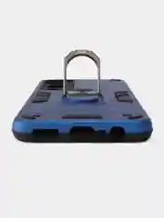 Синий чехол противоударный Realme C65 (Реалми С65), с металлической подставкой кольцом