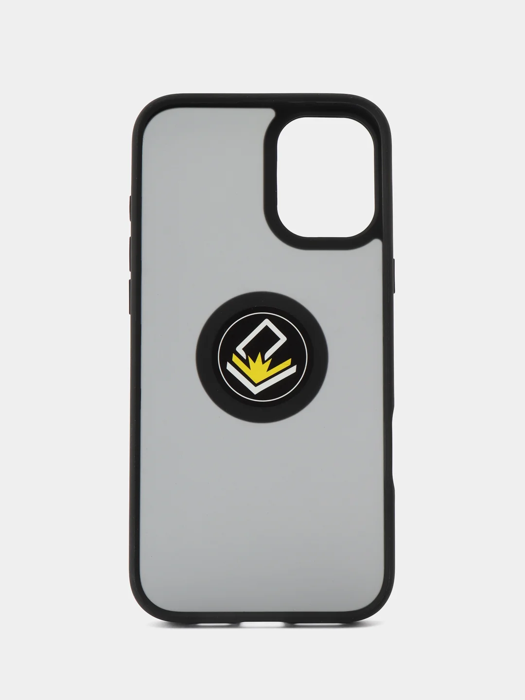 Черный чехол iPhone 16/15/14/13/12/11/Pro/Max/Plus, с металлической подставкой кольцом
