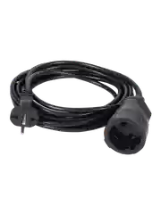 Удлинитель силовой шнур штепс. гнездо ПВС 2*0,75 5м ES-05-001-black