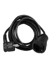 Удлинитель силовой шнур штепс. гнездо ПВС 3х1,5 3м ES-03-005-black