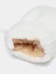 Белый детские варежки на веревке с мехом 2-4 года