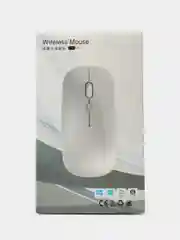 Серебряный мышь беспроводная с Bluetooth и USB-адаптер, бесшумная с USB зарядкой, 2.4GHz для ноутбука