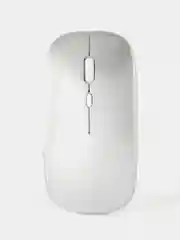 Серебряный мышь беспроводная с Bluetooth и USB-адаптер, бесшумная с USB зарядкой, 2.4GHz для ноутбука