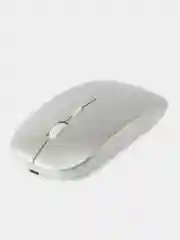 Серебряный мышь беспроводная с Bluetooth и USB-адаптер, бесшумная с USB зарядкой, 2.4GHz для ноутбука