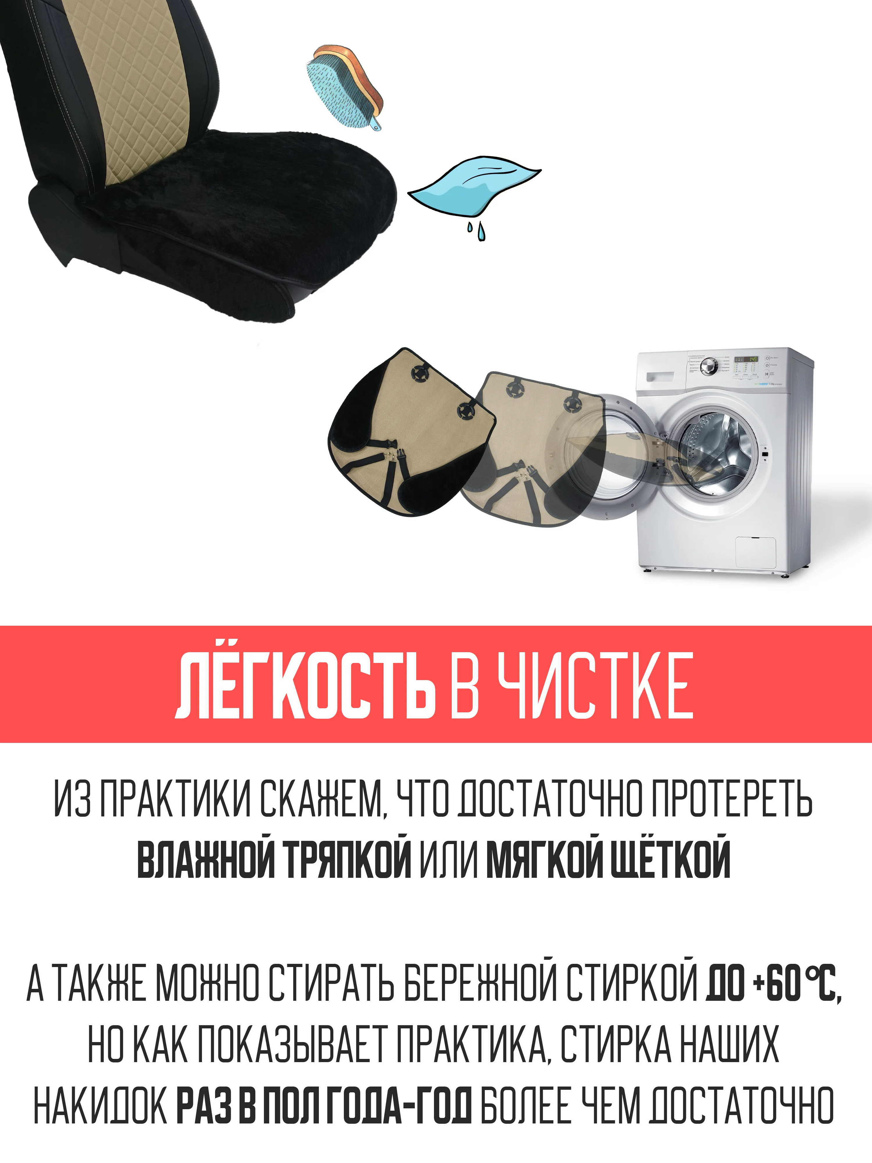 Черный меховая накидка, сидушка, поджопник на сиденье автомобиля - 1 шт, универсальная