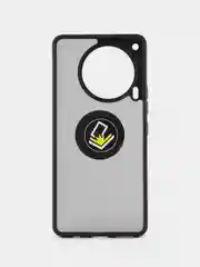 Черный чехол противоударный Tecno Camon 30 4G(Техно Камон 30), с металлической подставкой кольцом