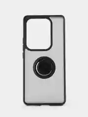 Черный чехол противоударный Infinix Zero 30 4G(Зеро 30 4 Джи), с металлической подставкой кольцом
