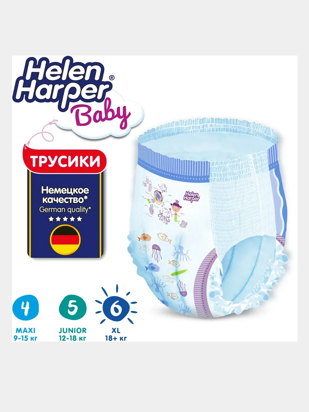 Подгузники - трусики Helen Harper Baby 18+ кг размер 6 (XL) - 72 шт
