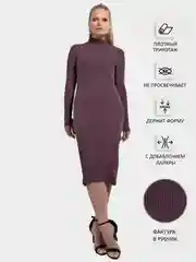 Багровый платье женское лапша теплое, в рубчик, трикотажное, вечернее, повседневное