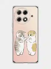 Бежевый меланж чехол на Tecno Camon 30S Pro / Текно Камон 30S Про прозрачный, с принтом, защита камеры