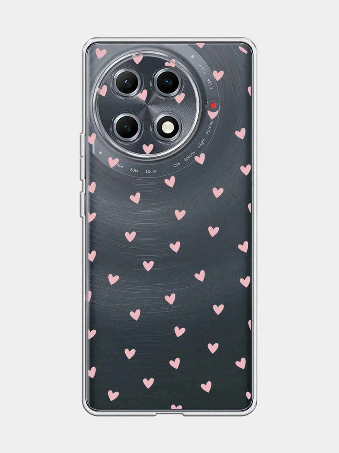 Розовый чехол на Tecno Camon 30S Pro / Текно Камон 30S Про прозрачный, с принтом, защита камеры