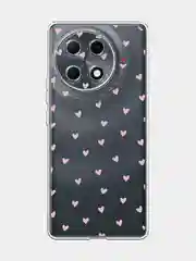 Розовый чехол на Tecno Camon 30S Pro / Текно Камон 30S Про прозрачный, с принтом, защита камеры
