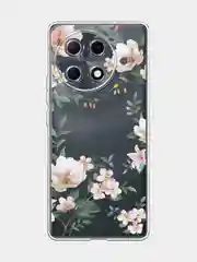 Пастельно-коралловый чехол на Tecno Camon 30S Pro / Текно Камон 30S Про прозрачный, с принтом, защита камеры