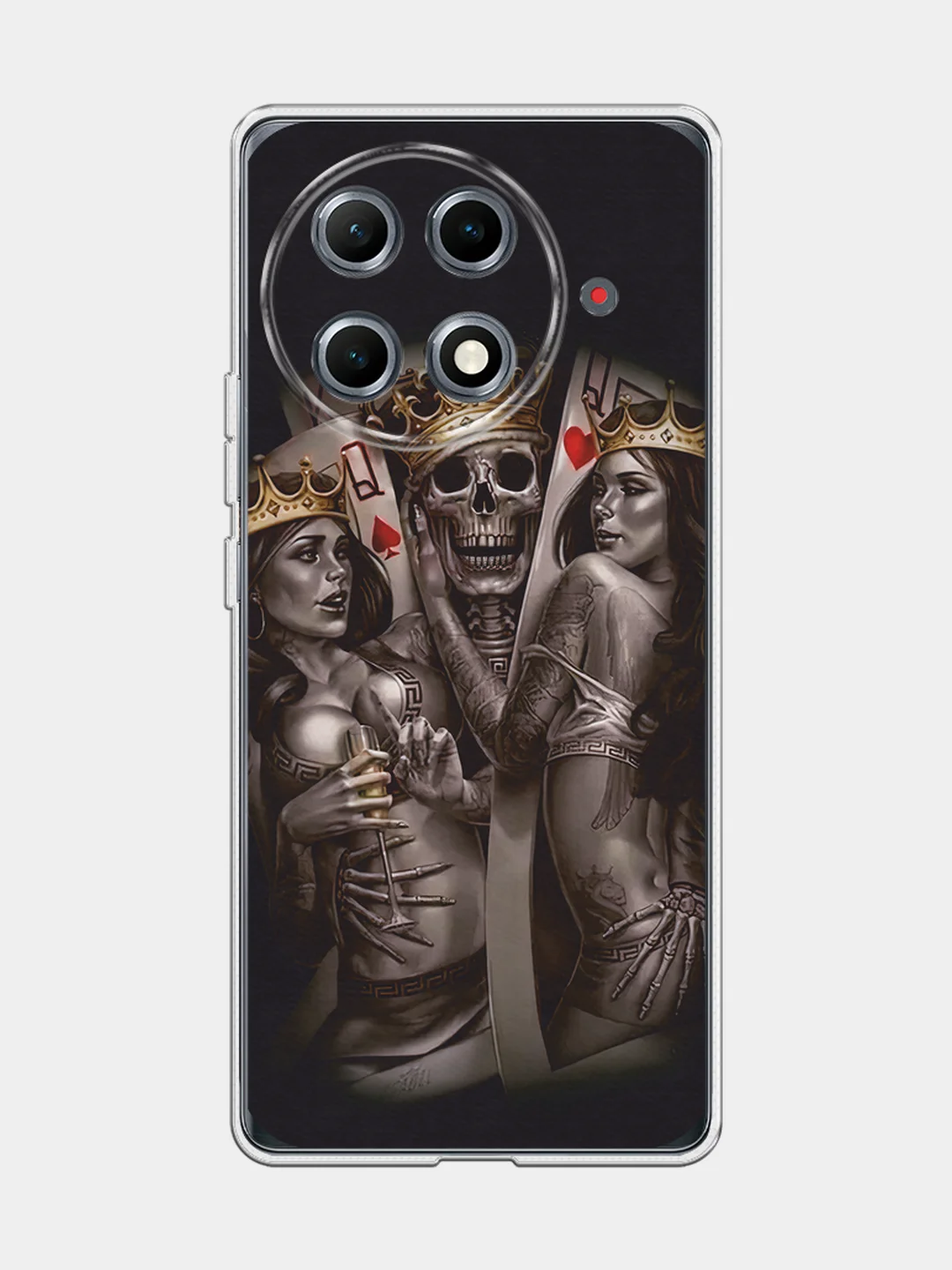 Оливковый чехол на Tecno Camon 30S Pro / Текно Камон 30S Про прозрачный, с принтом, защита камеры