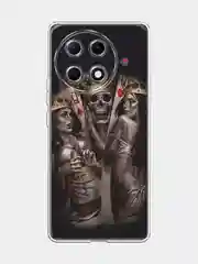 Оливковый чехол на Tecno Camon 30S Pro / Текно Камон 30S Про прозрачный, с принтом, защита камеры
