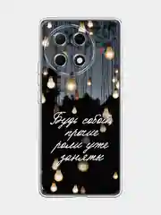 Серый чехол на Tecno Camon 30S Pro / Текно Камон 30S Про прозрачный, с принтом, защита камеры