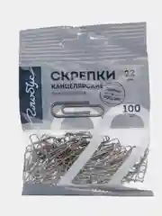 Скрепки металлические канцелярские, 100 шт