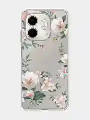 Пастельно-коралловый чехол на Infinix Smart 9/Hot 50i / Инфиникс Смарт 9/Хот 50i прозрачный, с принтом