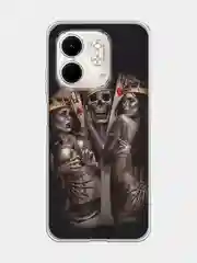 Оливковый чехол на Infinix Smart 9/Hot 50i / Инфиникс Смарт 9/Хот 50i прозрачный, с принтом