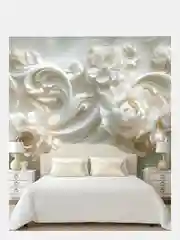 Фотообои 3D на стену флизелиновые VEROL "3D Цветы"  300*283 см, обои для кухни моющиеся
