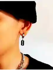 Серьги, сережки, серьга из стали с подвеской "Лезвие", унисекс