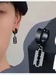 Серьги, сережки, серьга из стали с подвеской "Лезвие", унисекс