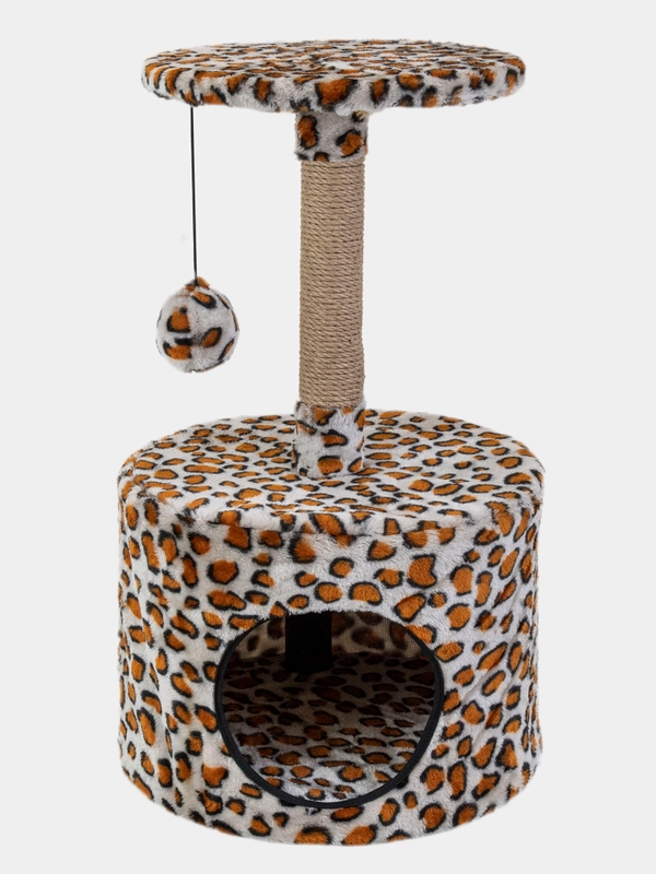 Домик-когтеточка PetTails разборный, круглый, 34х34хh60см